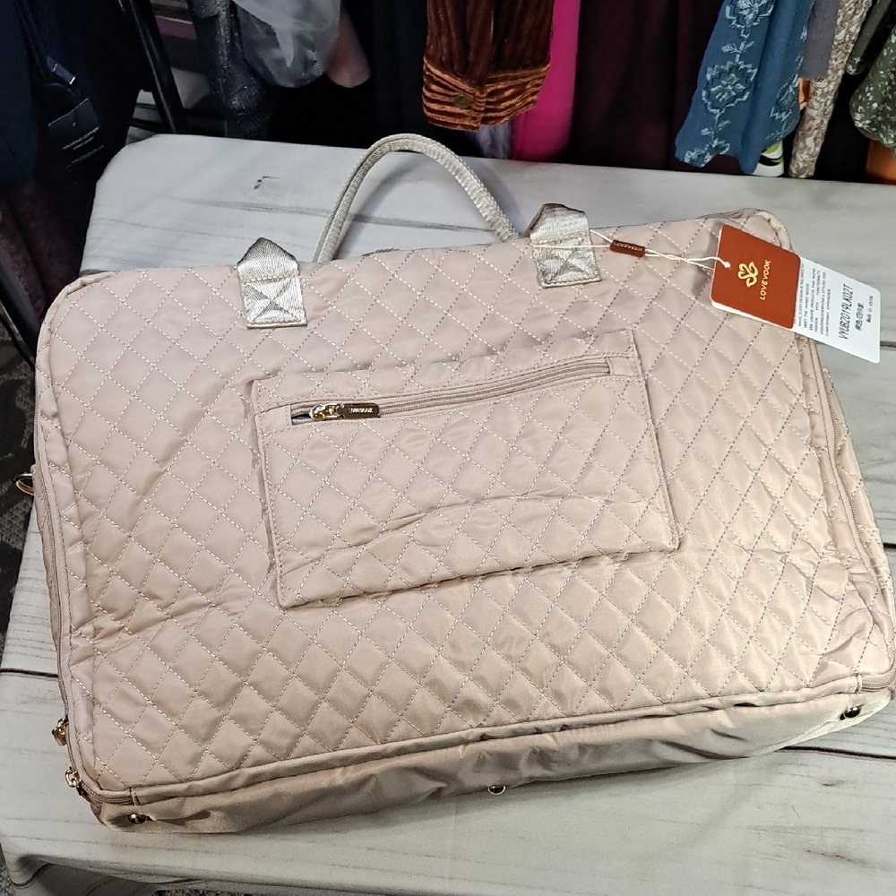 Lovevook Quilted Beige Travel Bag Set